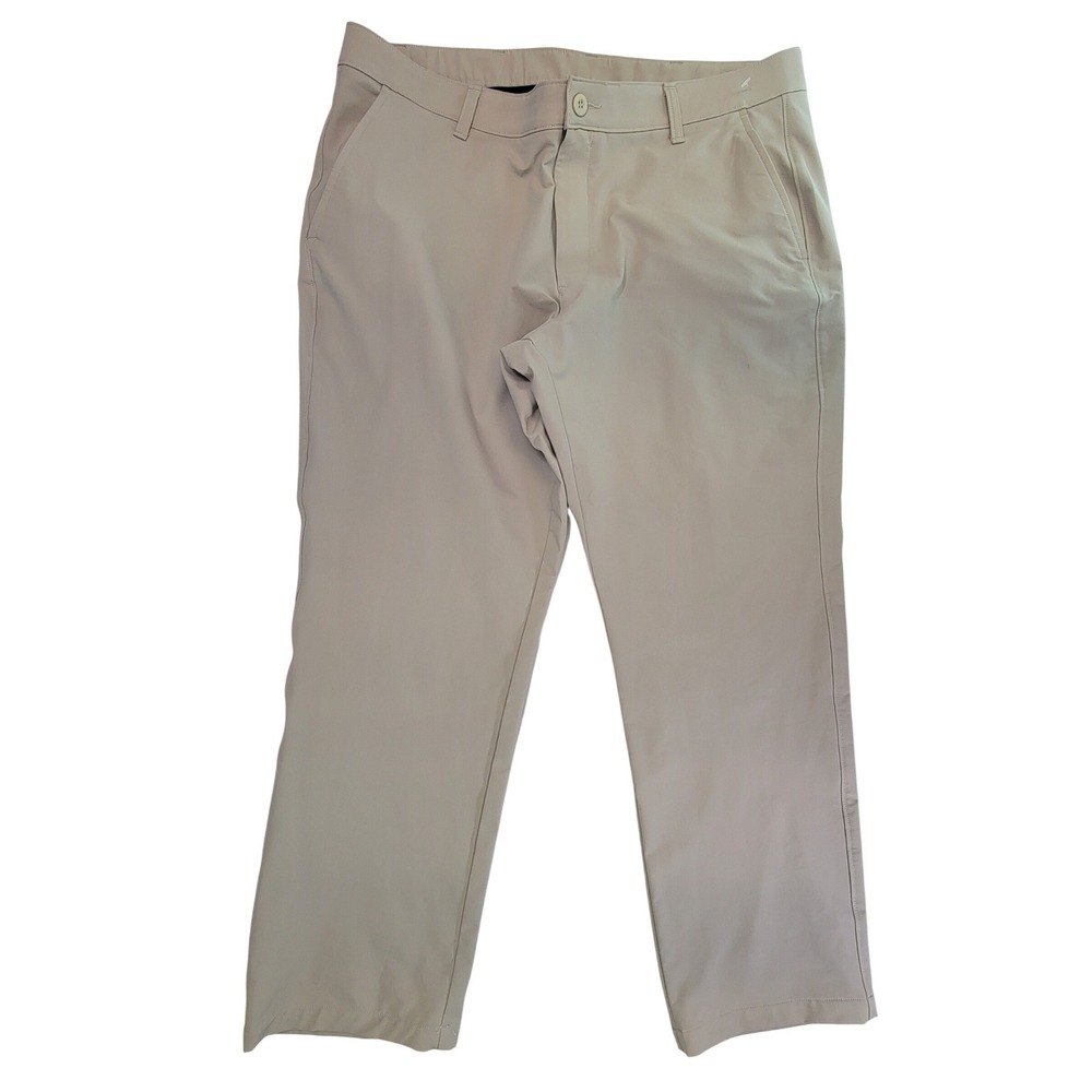 Under Armour Men's Golf Pants Khaki Flat Front Straight Fit Size 40x30